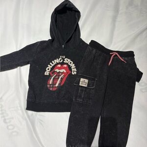 The Rolling Stones Black Kids Matching Set